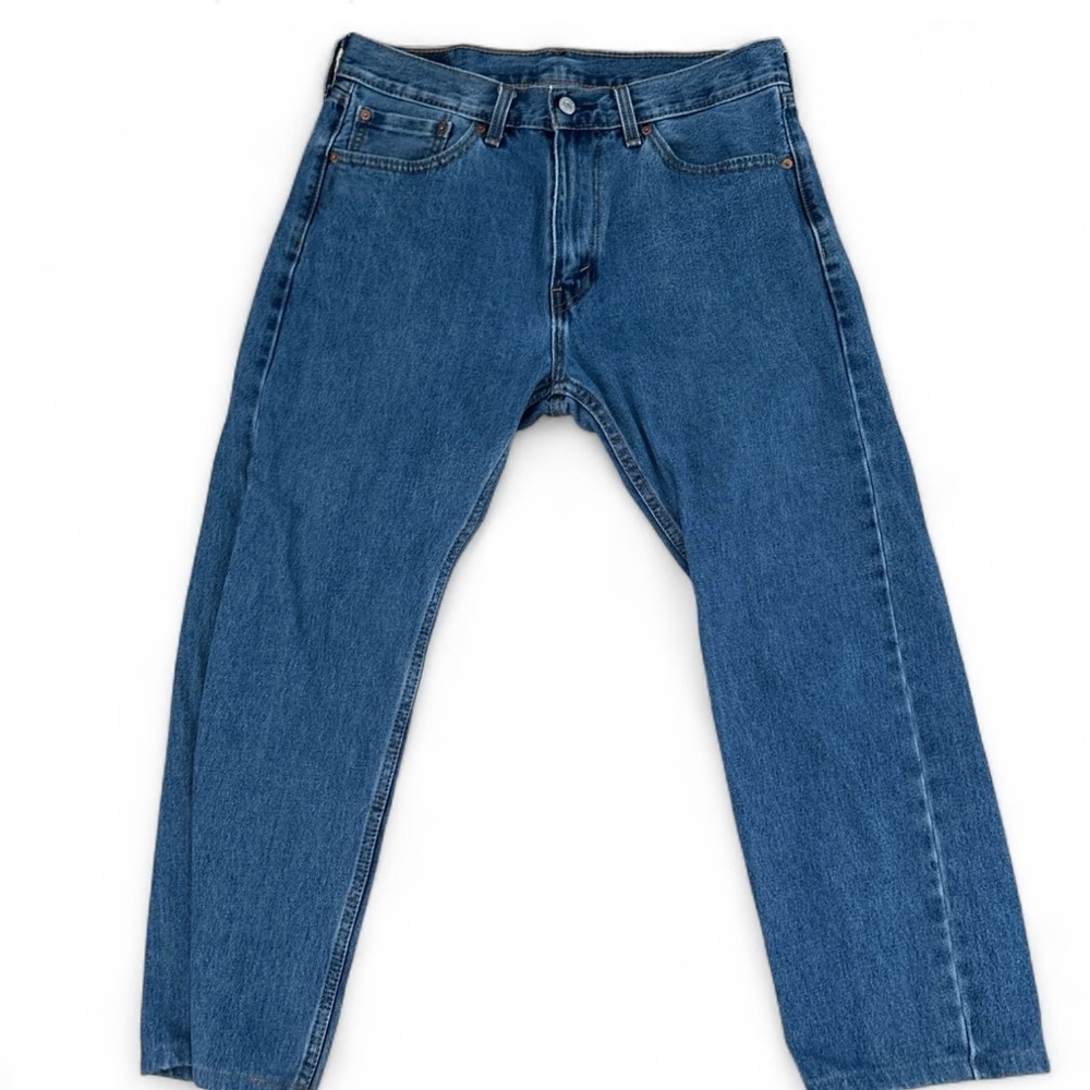 Levi’s 505 Regular Fit Straight Leg Jeans Blue Denim Men’s 34x25 Hemmed